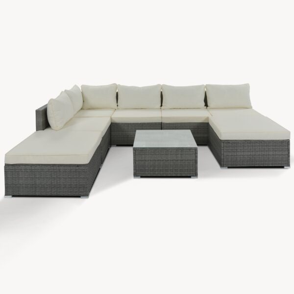 8-Pc Outdoor Patio Furniture Set, Garden Wicker Sofa, Single Sofa Combinable - Image 10