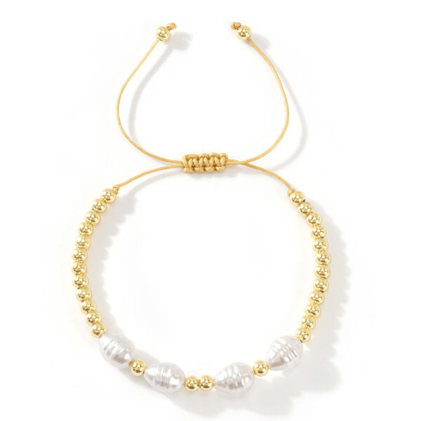 White Thread Diamond Pearl Bracelet - Image 5