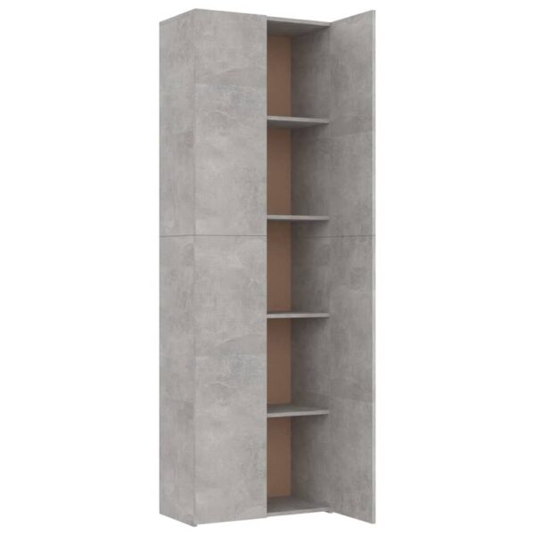 vidaXL Office Cabinet Concrete Grey 60x32x190 cm Engineered Wood