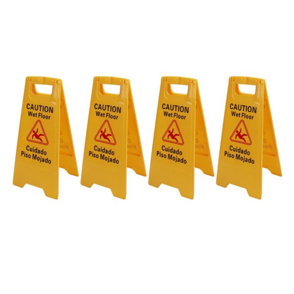 12Pcs Wet Floor Sign Foldable A Frame Caution Floor Sign Plastic 2 Sided for Indoor Outdoor - Image 7